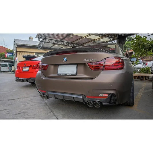 F3X 4-series - 4 Fin Performance Style Carbon Fiber Diffuser