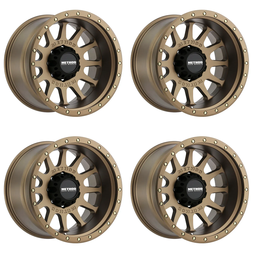 (set of 4) Method Wheels MR605 Bronze | 20x10" -24mm | 8x6.5mm Wheel