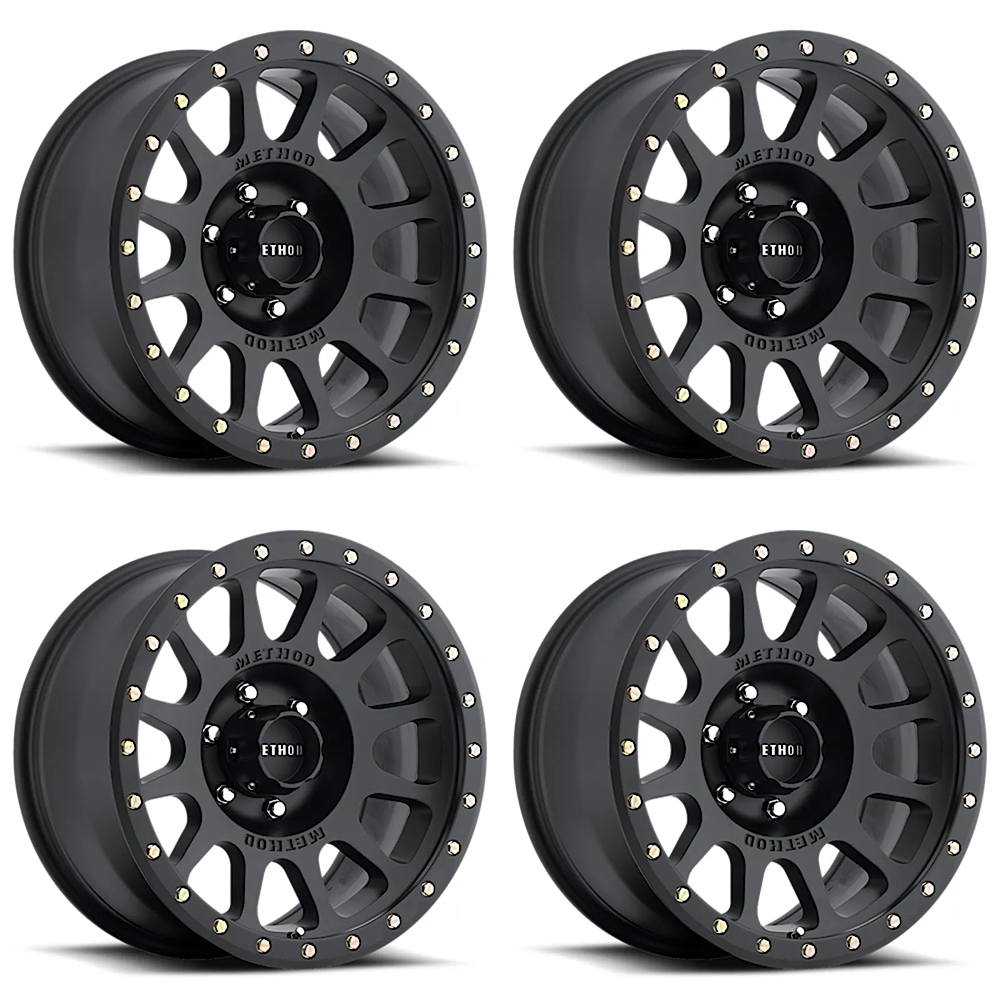 (set of 4) Method Wheels MR305 Matte Black | 17x8.5" +25mm | 6x5.5mm Wheel