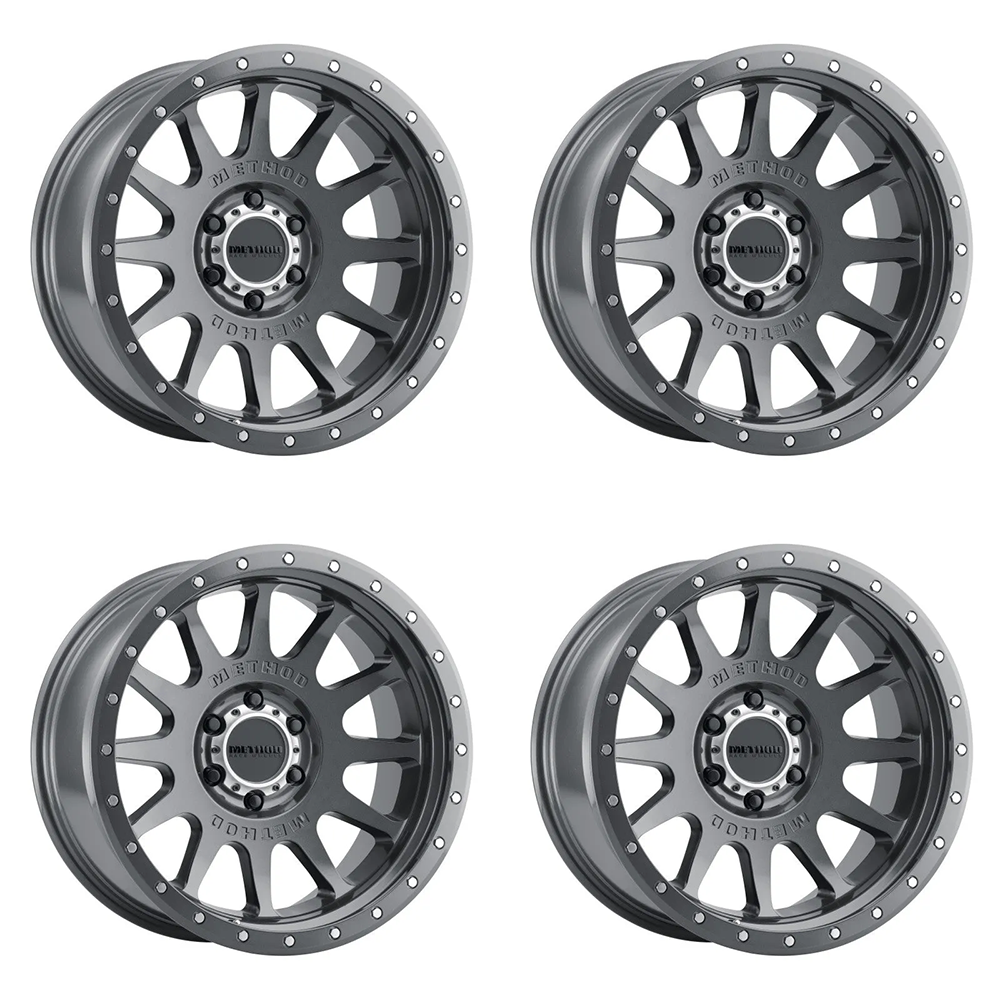 (set of 4) Method Wheels MR605 Gloss Titanium | 20x10" -24mm | 6x5.5mm Wheel