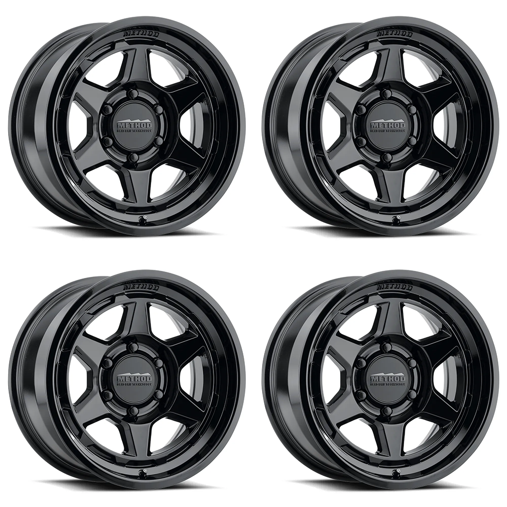 (set of 4) Method Wheels MR708 Gloss Black | 17x8.5" +25mm | 6x5.5mm Wheel