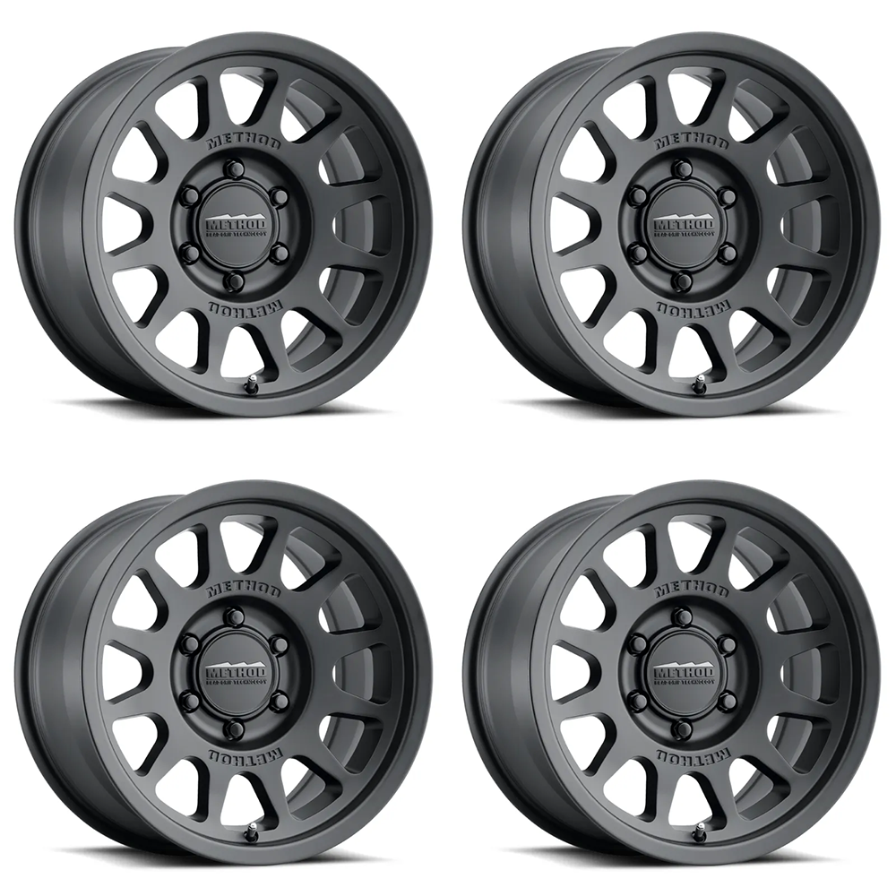 (set of 4) Method Wheels MR703 Matte Black | 17x8.5" +25mm | 6x135mm Wheel