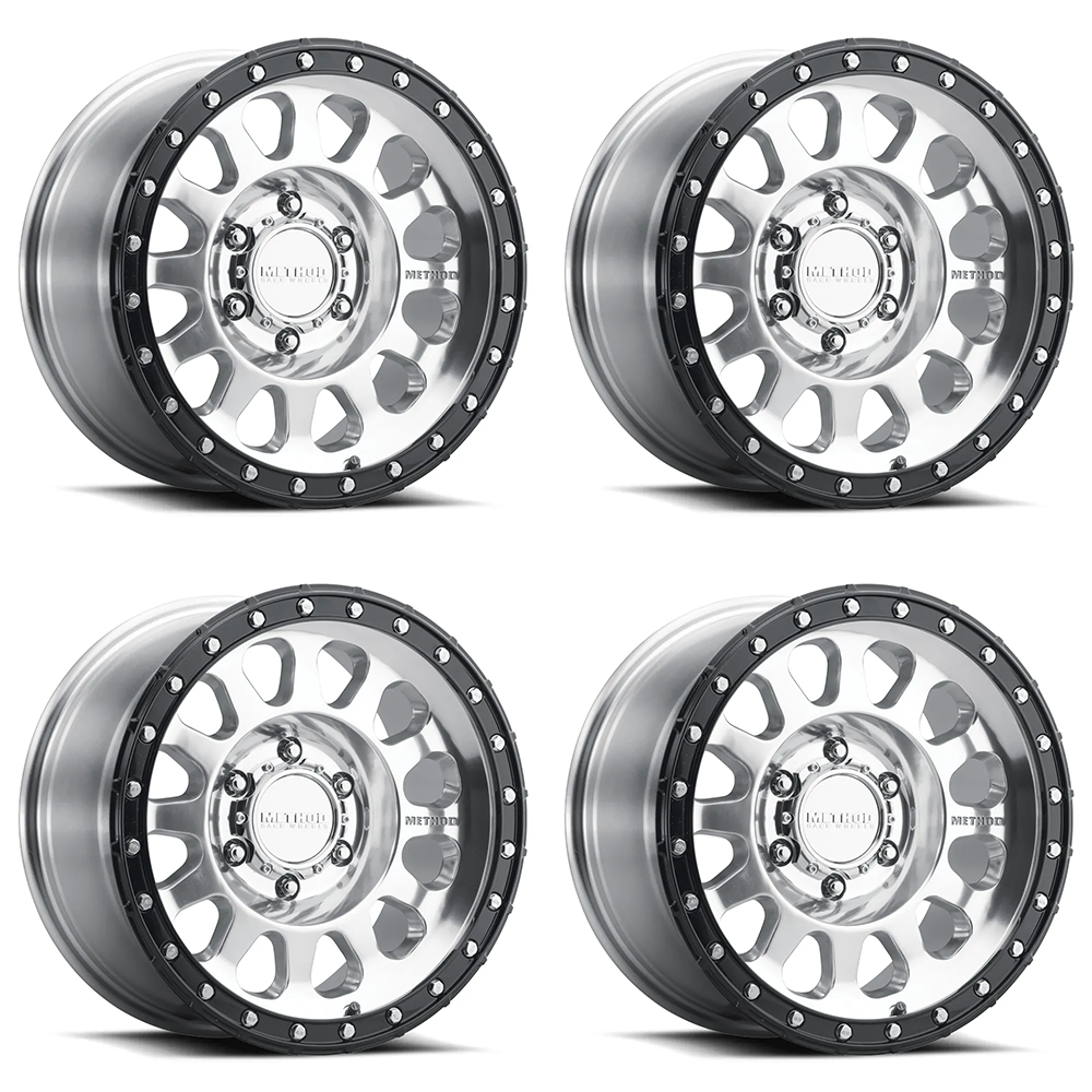 (set of 4) Method Wheels MR315 Polished - Gloss Black Lip | 17x8.5" +0mm | 6x135mm Wheel
