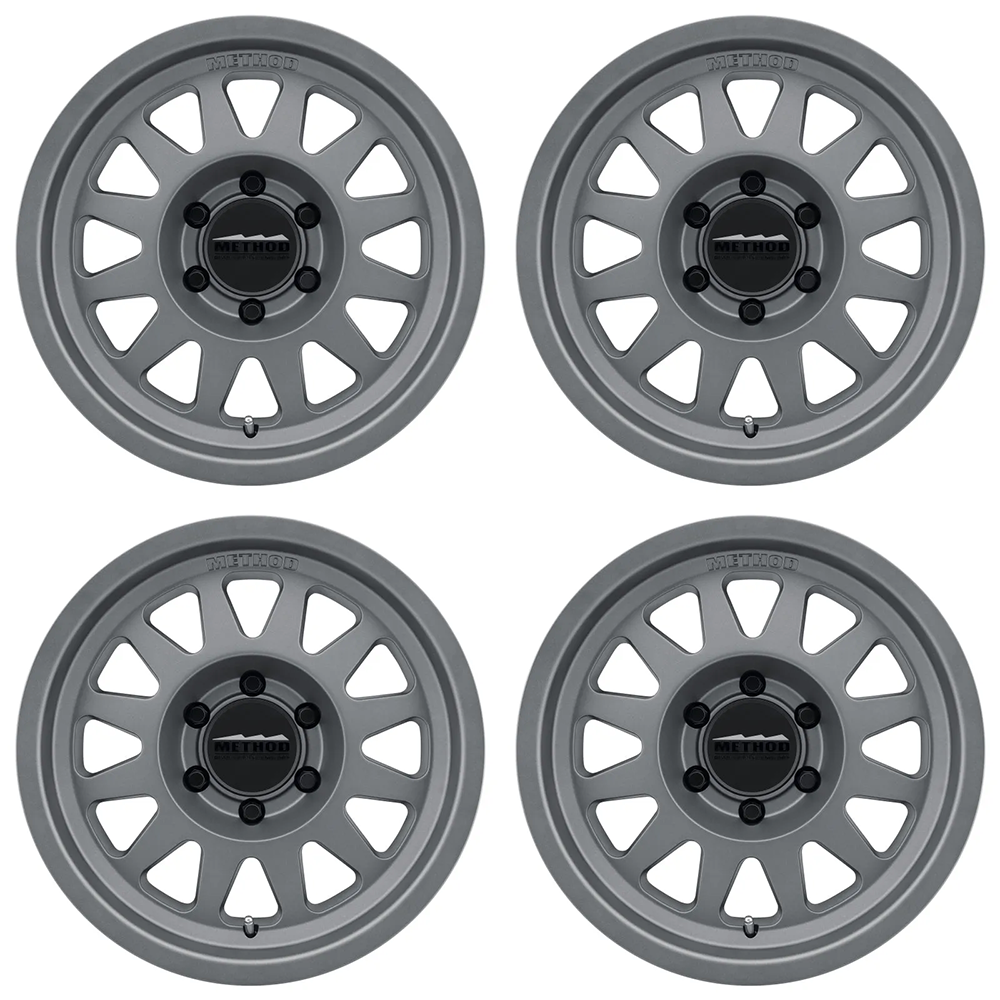 (set of 4) Method Wheels MR704 Titanium | 17x8.5" +0mm | 6x5.5mm Wheel