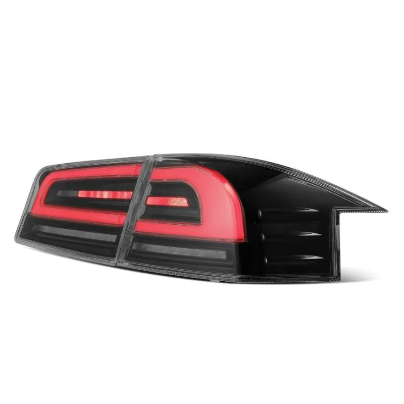 AlphaRex 12-21 Tesla Model S LUXX-Series LED Tail Lights - Black/Red