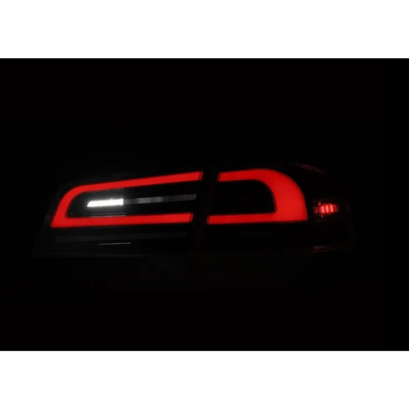 AlphaRex 12-21 Tesla Model S LUXX-Series LED Tail Lights - Black/Red
