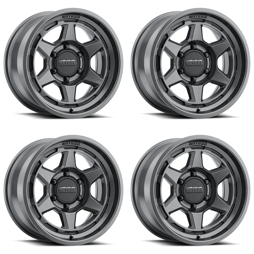 (set of 4) Method Wheels MR708 Gloss Titanium | 17x8.5" +25mm | 6x5.5mm Wheel