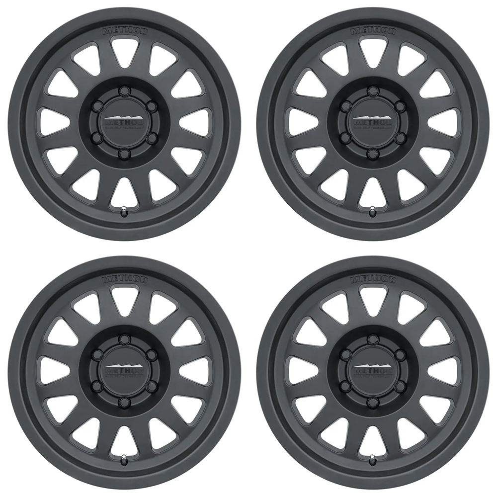 (set of 4) Method Wheels MR704 Matte Black | 17x8.5" +0mm | 6x5.5mm Wheel