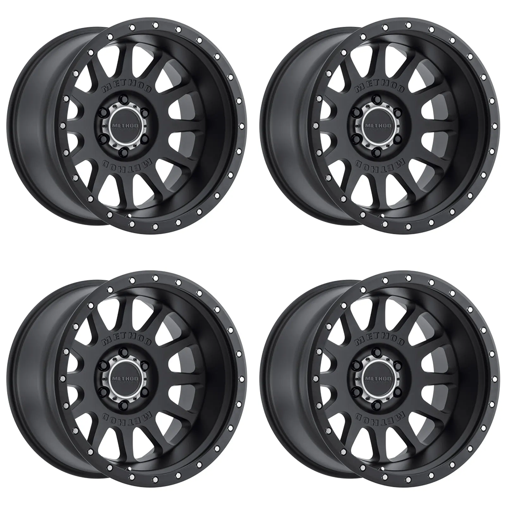 (set of 4) Method Wheels MR605 Matte Black | 20x9" -12mm | 6x5.5mm Wheel