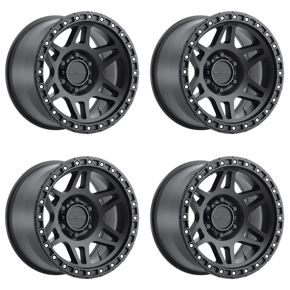 (set of 4) Method Wheels MR312 Matte Black | 17x9" -12mm | 6x5.5mm Wheel
