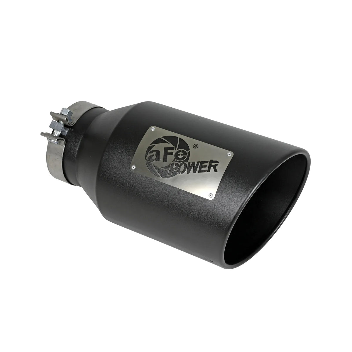 aFe Power Universal 5in Inlet 8in Outlet MACH Force-XP Clamp-On Exhaust Tip - Black