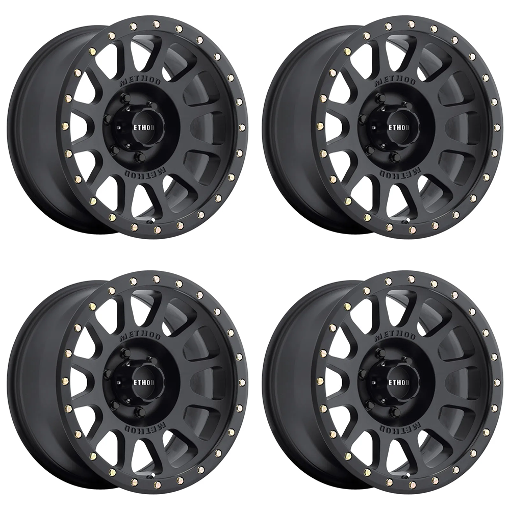 (set of 4) Method Wheels MR305 Matte Black | 17x8.5" +0mm | 6x5.5mm Wheel