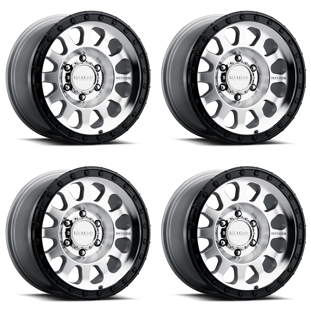 (set of 4) Method Wheels MR315 Machined - Gloss Black Lip | 17x8.5" +0mm | 6x5.5mm Wheel