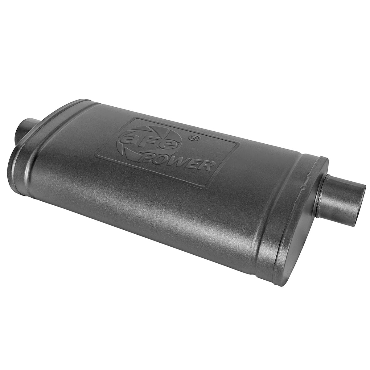 aFe MACH Force-Xp 409 SS Muffler w/ Black Finish 3in Center/Offset 22in L x 11in x 5in - Oval Body