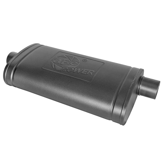 aFe MACH Force-Xp 409 SS Muffler w/ Black Finish 3in Center/Offset 22in L x 11in x 5in - Oval Body