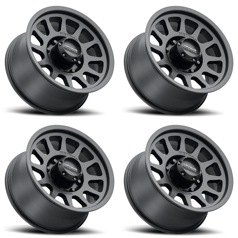 (set of 4) Method Wheels MR703 Matte Black | 17x8.5" +0mm | 8x6.5mm Wheel