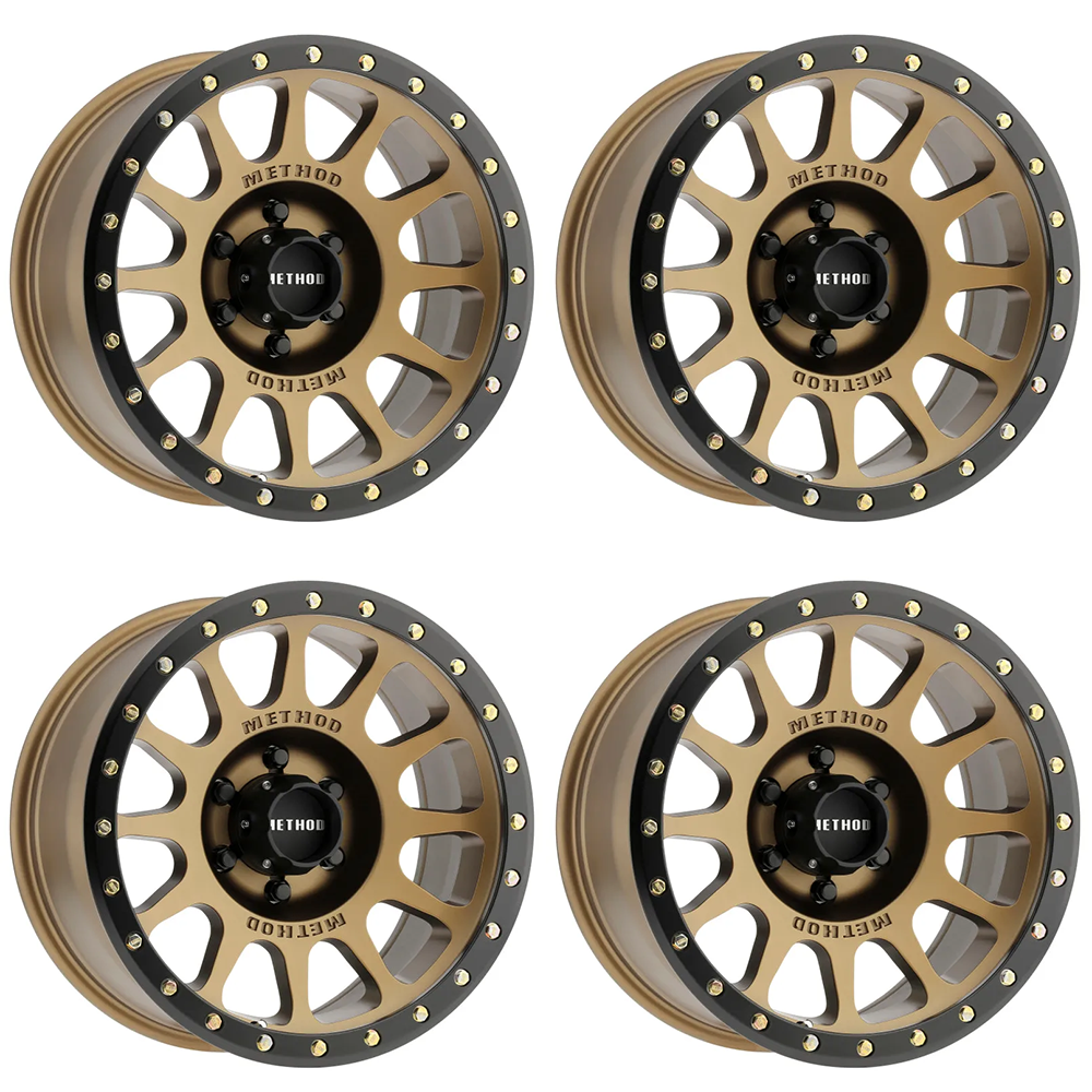 (set of 4) Method Wheels MR305 Bronze - Matte Black Lip | 17x8.5" +0mm | 6x5.5mm Wheel