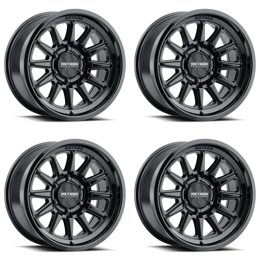 (set of 4) Method Wheels MR323 Gloss Black | 17x8.5" +25mm | 6x5.5mm Wheel