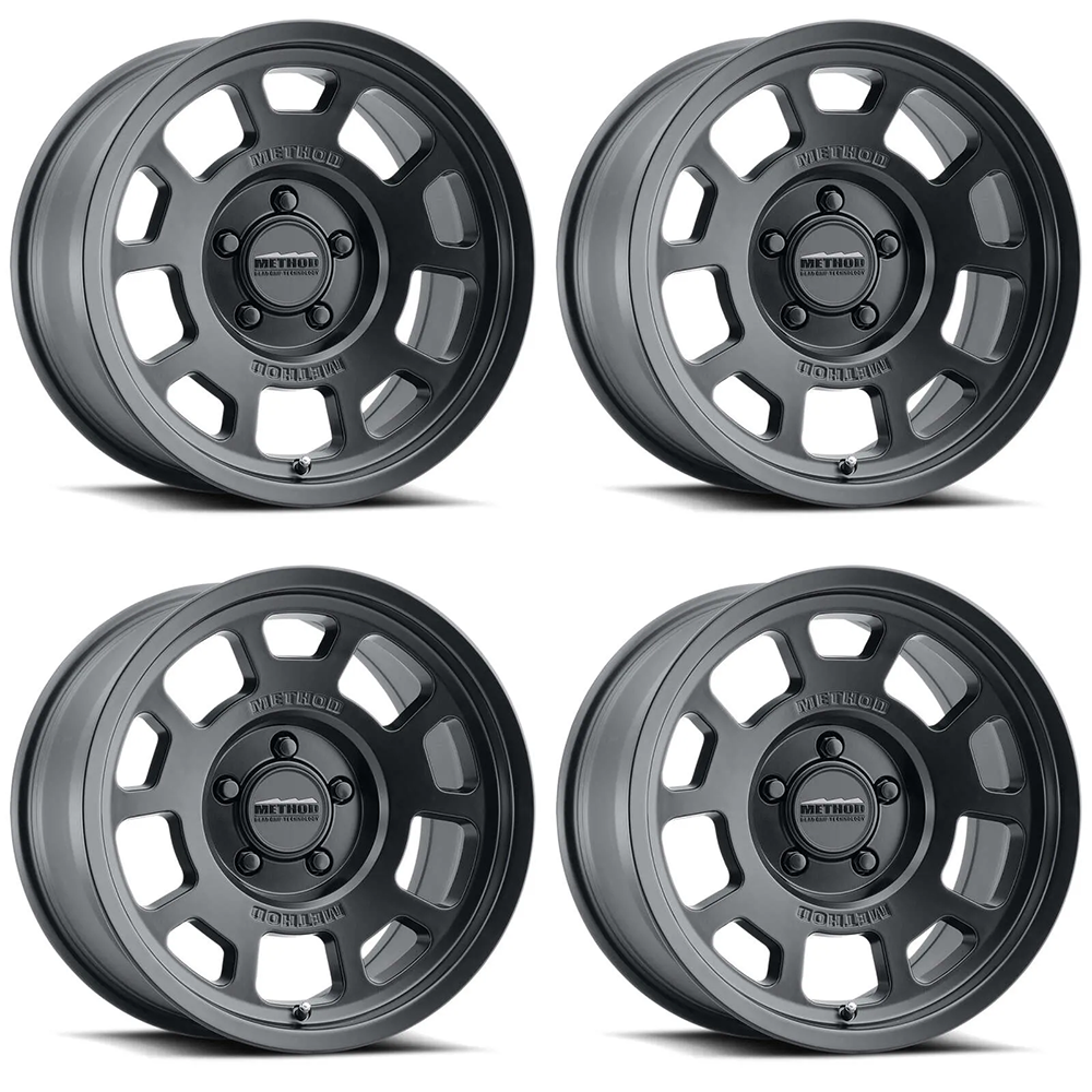 (set of 4) Method Wheels MR705 Matte Black | 17x8.5" +0mm | 6x5.5mm Wheel