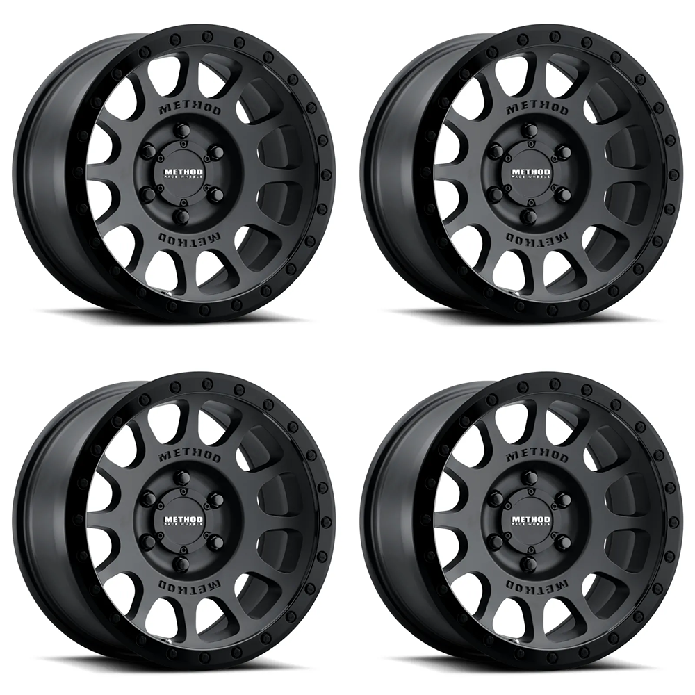 (set of 4) Method Wheels MR305 Double Black | 18x9" +18mm | 8x6.5mm Wheel