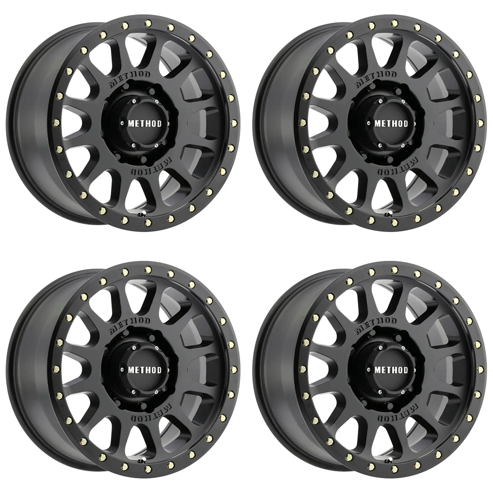 (set of 4) Method Wheels MR305-HD Matte Black | 17x8.5" +0mm | 8x180mm Wheel