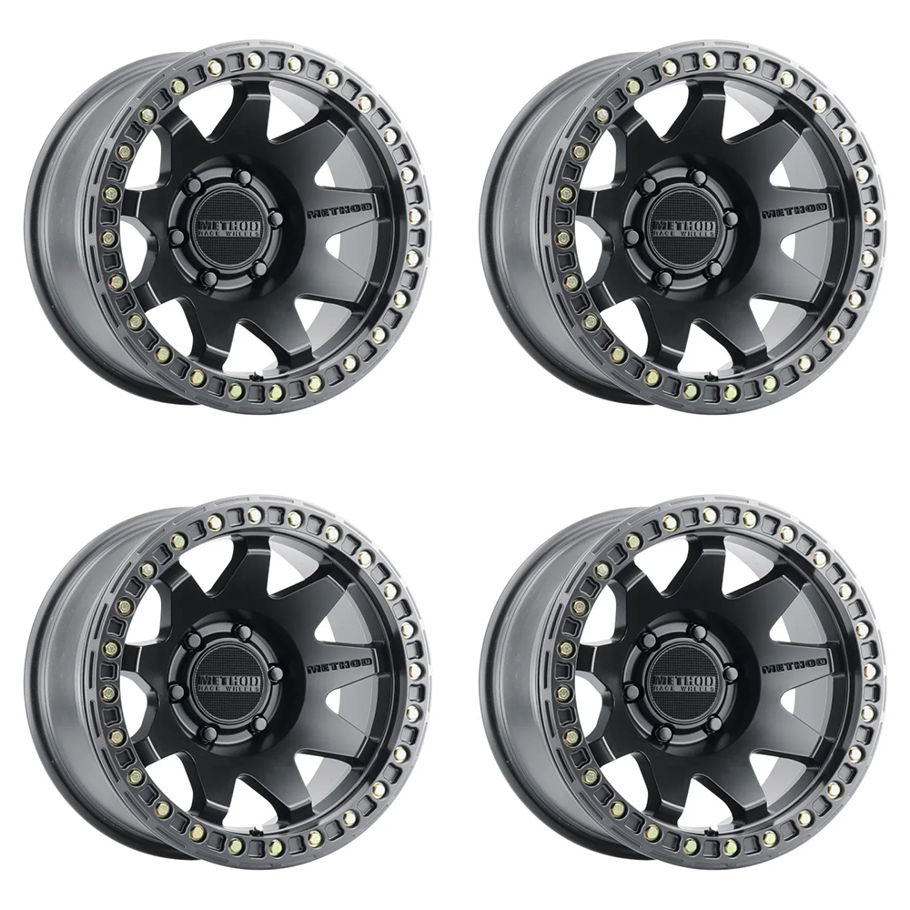 (set of 4) Method Wheels MR108 Matte Black | 17x9" -44mm | 6x5.5mm Wheel