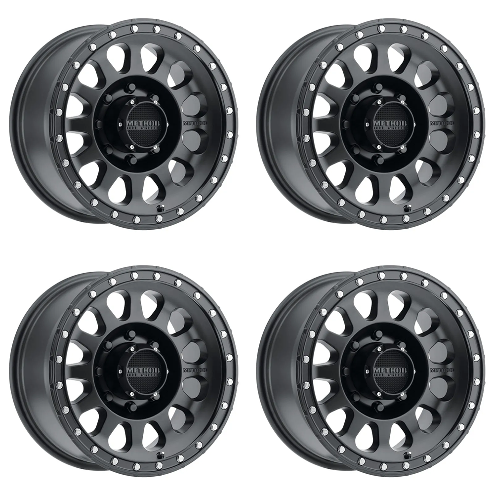 (set of 4) Method Wheels MR315 Matte Black | 17x8.5" +0mm | 8x180mm Wheel