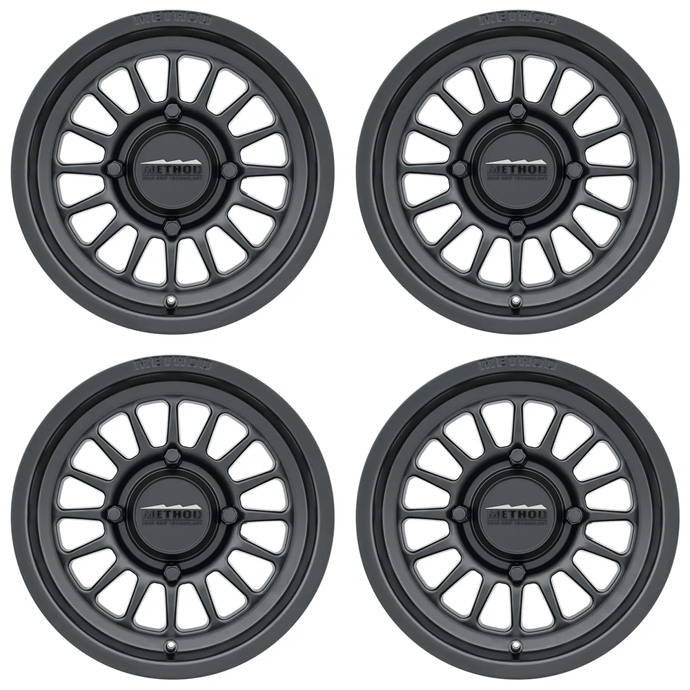 (set of 4) Method Wheels MR411 Matte Black | 15x7" +13mm | 4x156mm Wheel