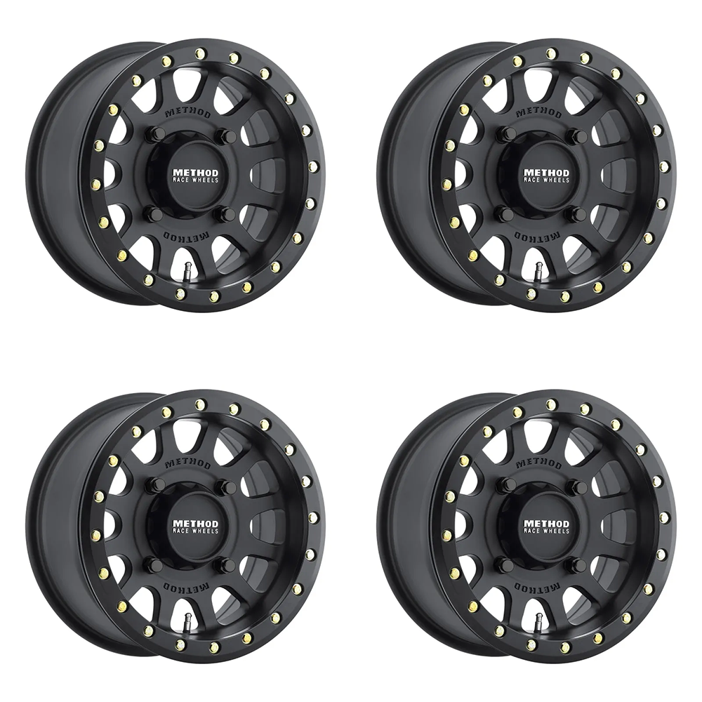 (set of 4) Method Wheels MR401 Matte Black | 15x7" +13mm | 4x136mm Wheel
