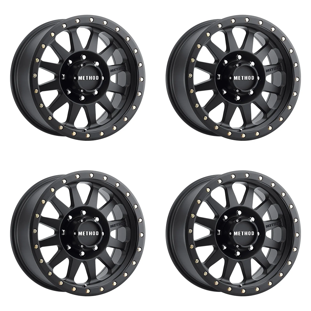(set of 4) Method Wheels MR304 Matte Black | 17x8.5" +0mm | 8x170mm Wheel