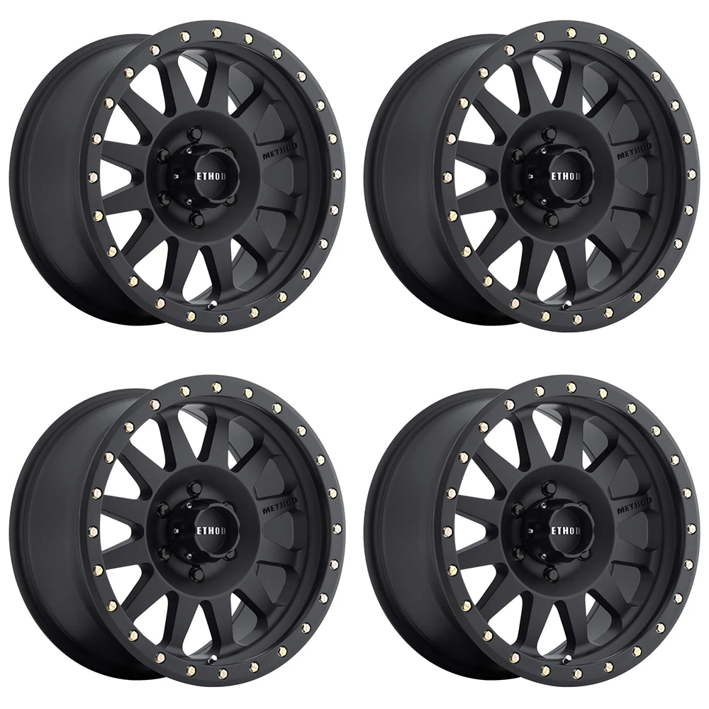 (set of 4) Method Wheels MR304 Matte Black | 16x8" +0mm | 6x5.5mm Wheel