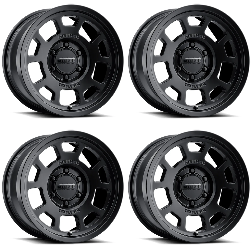 (set of 4) Method Wheels MR705 Matte Black | 17x8.5" +0mm | 5x5mm Wheel