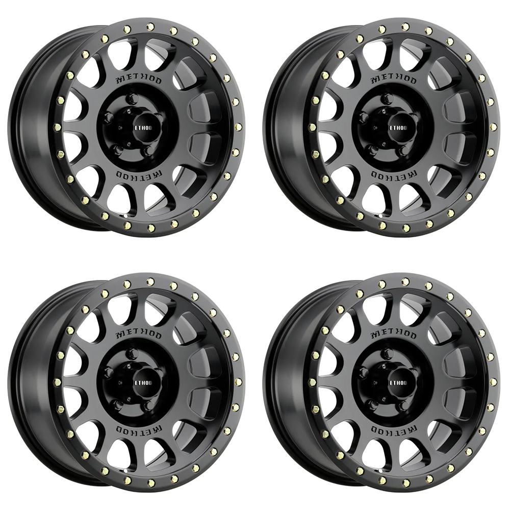 (set of 4) Method Wheels MR305 Matte Black | 18x9" +18mm | 5x5.5mm Wheel