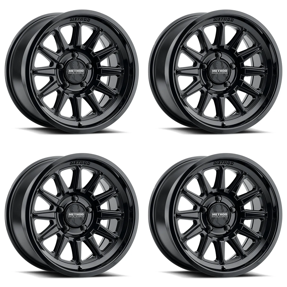 (set of 4) Method Wheels MR323 Gloss Black | 17x8.5" +0mm | 8x180mm Wheel