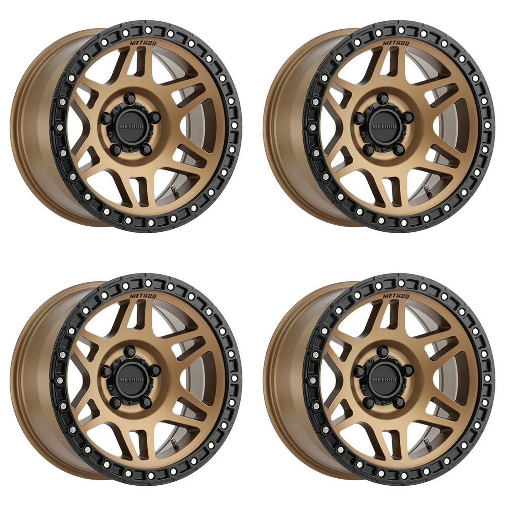 (set of 4) Method Wheels MR312 Bronze - Matte Black Lip | 17x9" -12mm | 5x5mm Wheel