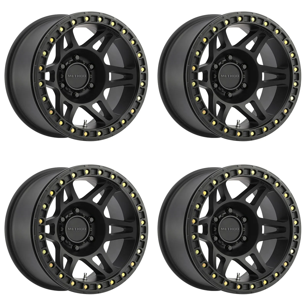 (set of 4) Method Wheels MR106 Matte Black | 17x9" -44mm | 6x5.5mm Wheel