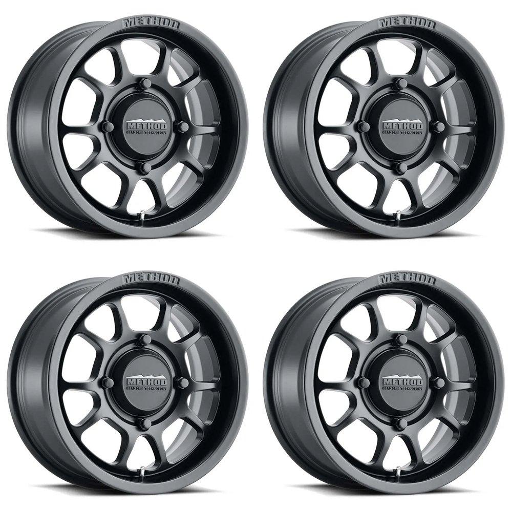 (set of 4) Method Wheels MR409 Matte Black | 15x10" +0mm | 6x5.5mm Wheel
