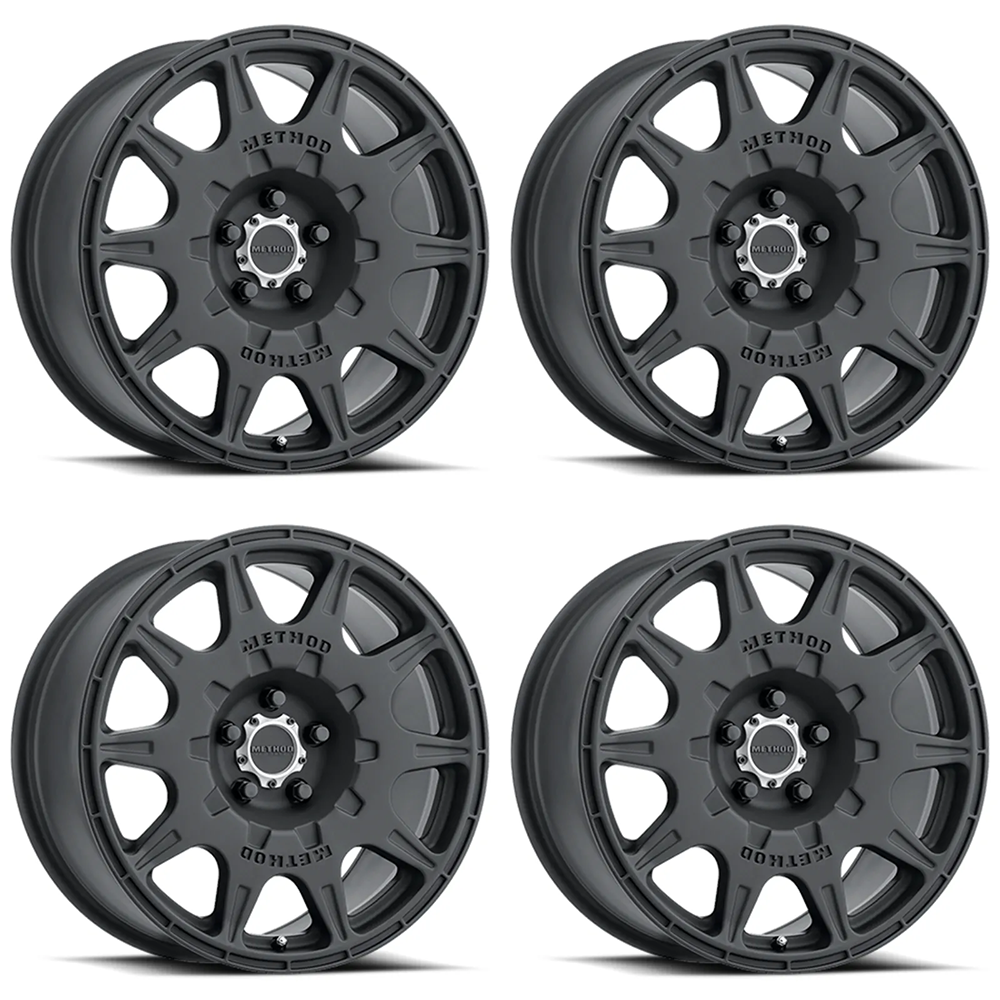 (set of 4) Method Wheels MR502 Matte Black | 18x8" +38mm | 5x4.5mm Wheel