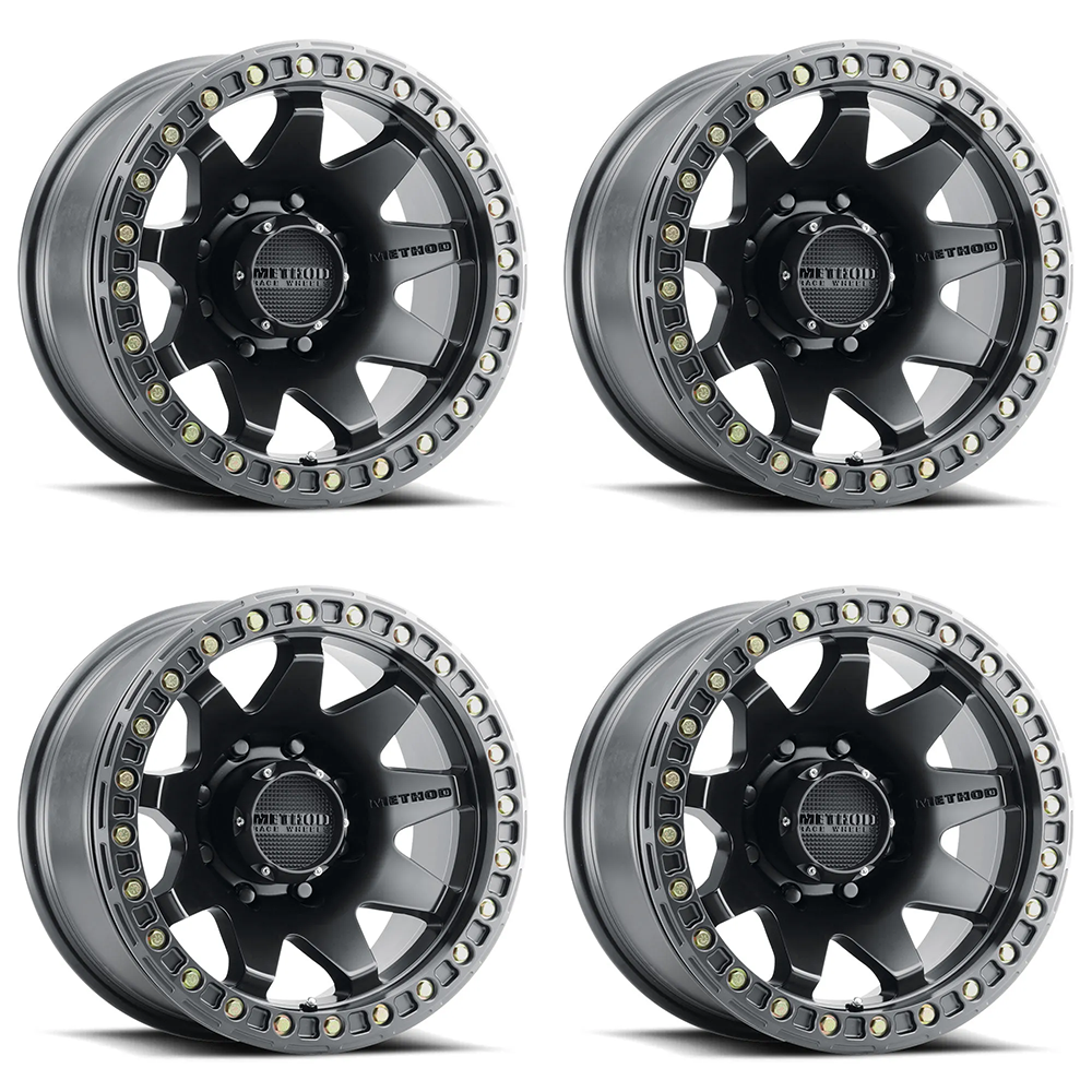 (set of 4) Method Wheels MR108 Matte Black | 17x9" -44mm | 8x170mm Wheel