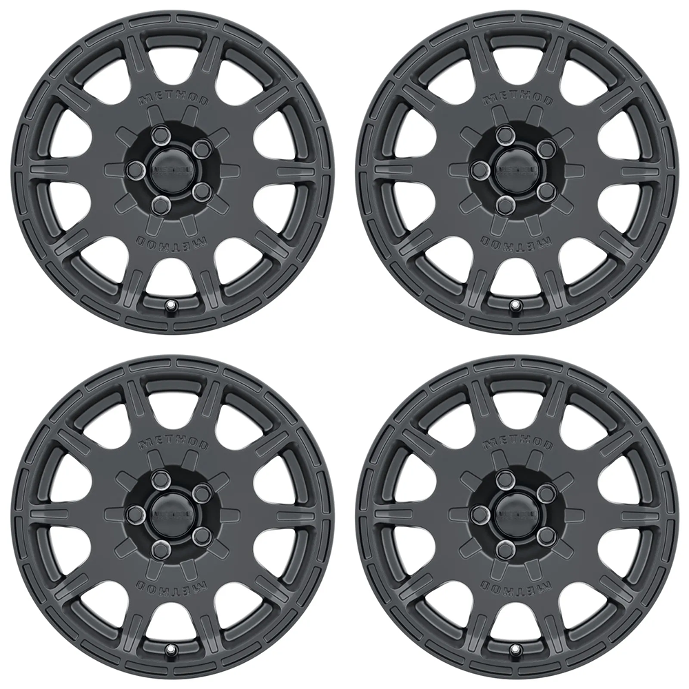 (set of 4) Method Wheels MR502 Matte Black | 15x7" +15mm | 5x114.3mm Wheel