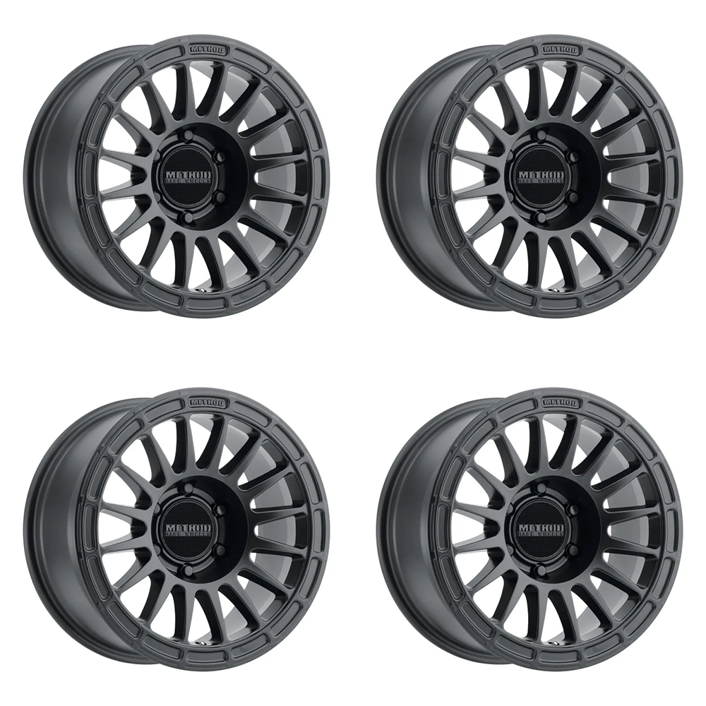 (set of 4) Method Wheels MR314 Matte Black | 17x7.5" +25mm | 6x5.5mm Wheel