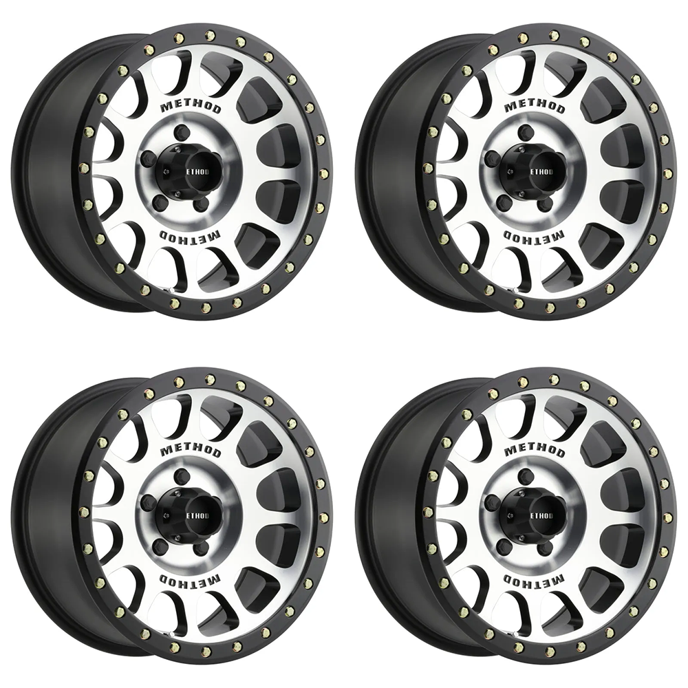 (set of 4) Method Wheels MR305 Machined - Matte Black Lip | 17x8.5" +0mm | 5x5mm Wheel