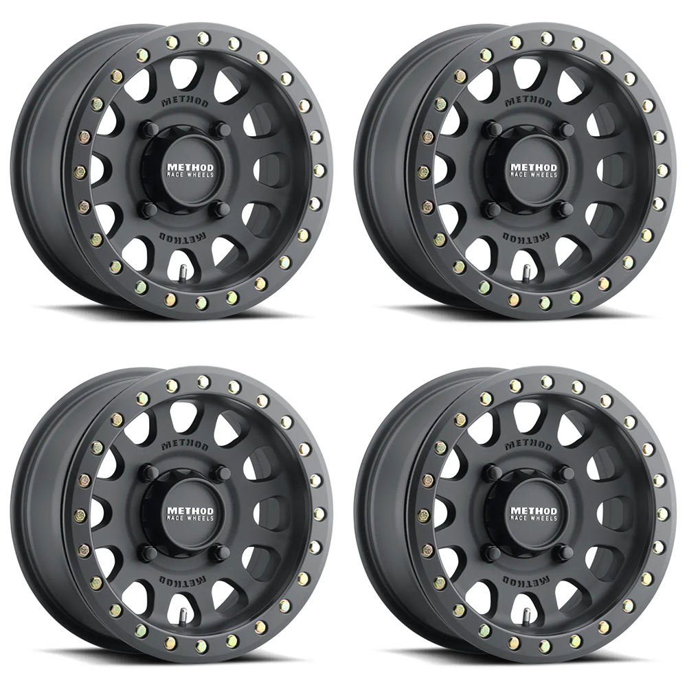 (set of 4) Method Wheels MR401 Matte Black | 15x7" +38mm | 6x5.5mm Wheel