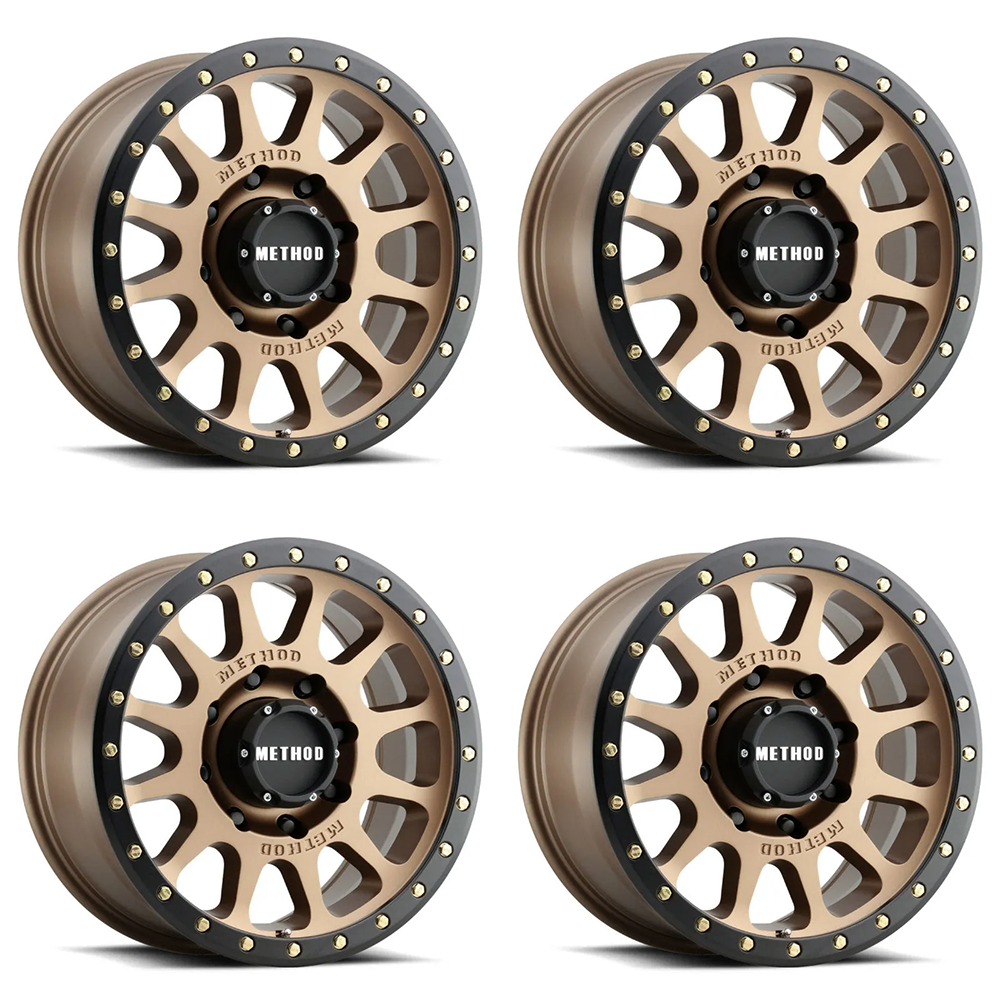 (set of 4) Method Wheels MR305-HD Bronze - Matte Black Lip | 18x9" +18mm | 8x170mm Wheel