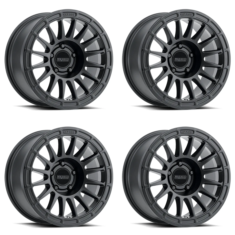 (set of 4) Method Wheels MR314 Matte Black | 17x7.5" +30mm | 5x4.5mm Wheel