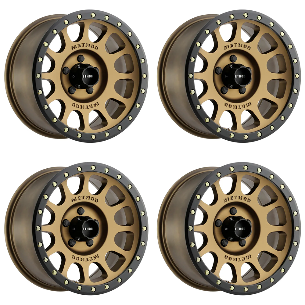 (set of 4) Method Wheels MR305 Bronze - Matte Black Lip | 17x8.5" +0mm | 5x5mm Wheel