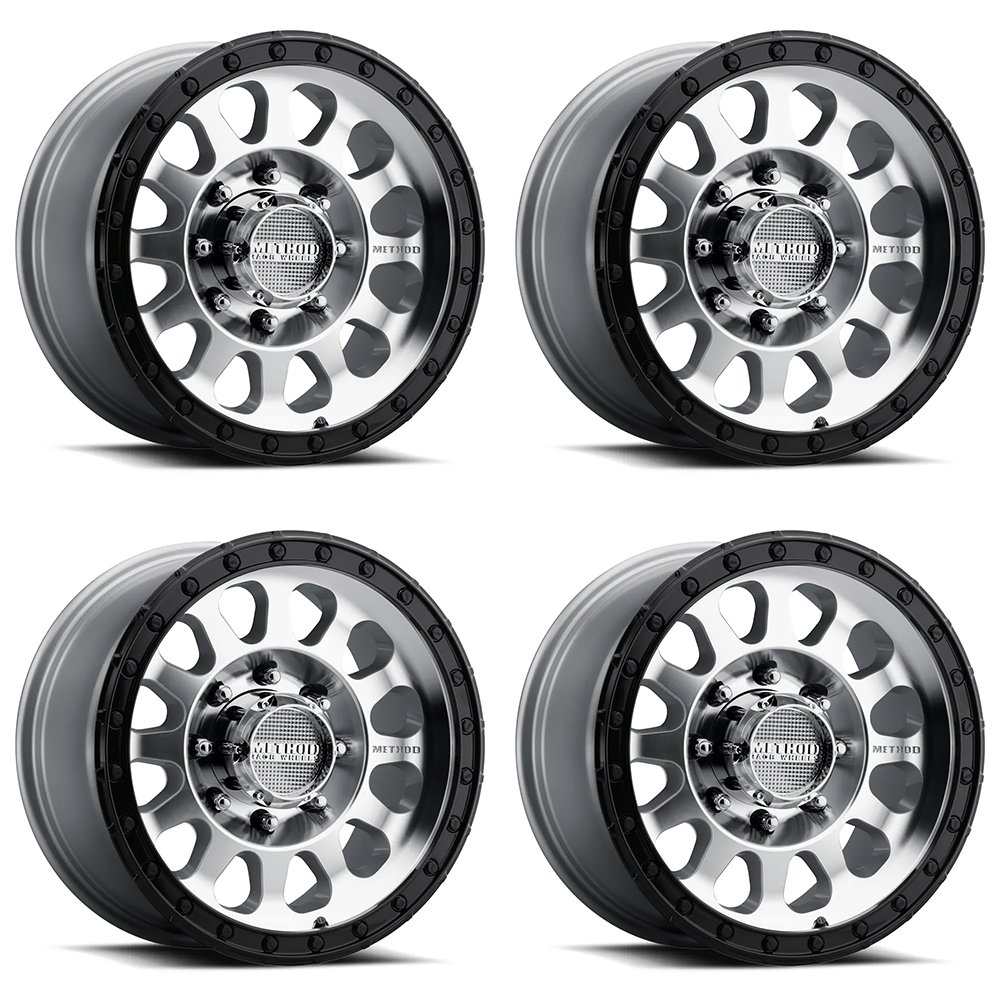 (set of 4) Method Wheels MR315 Machined - Gloss Black Lip | 18x9" +18mm | 8x170mm Wheel