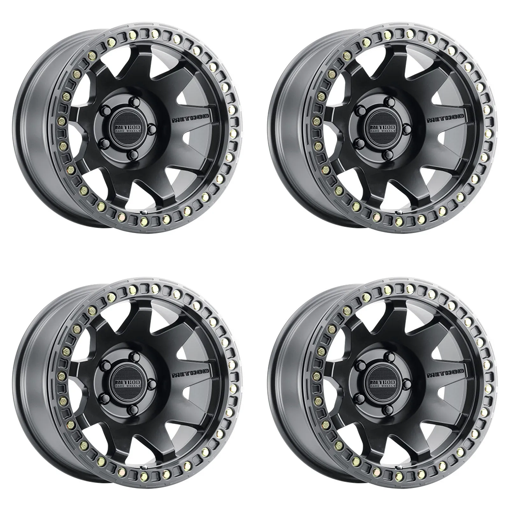 (set of 4) Method Wheels MR108 Matte Black | 17x9" -44mm | 5x5mm Wheel