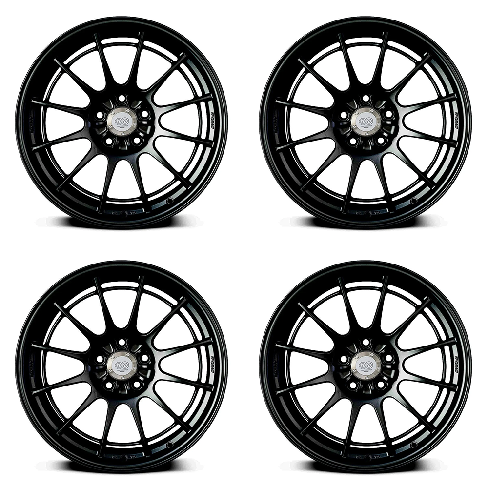 (set of 4) Enkei NT03+M Black | 18x9.5" +40mm | 5x100mm Wheel