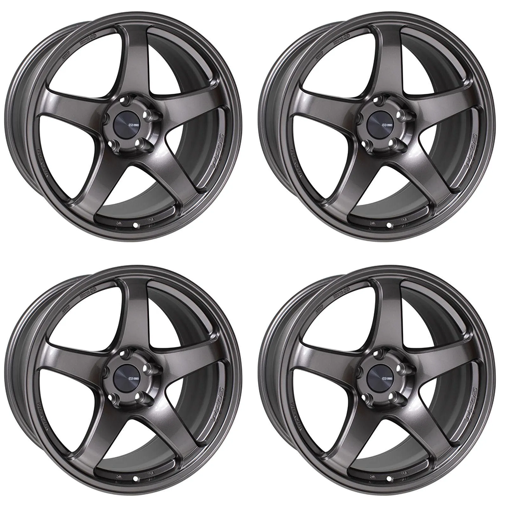 (set of 4) Enkei PF05 Dark Silver | 18x9.5" +38mm | 5x114.3mm Wheel